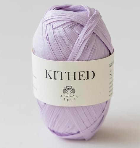 RAFFIA-Garn, weiches Bastgarn zum Häkeln, 100 m, glatter Bast zum Handstricken, Sommerhüte und Taschen (11 Taro-Violett) von KITHED