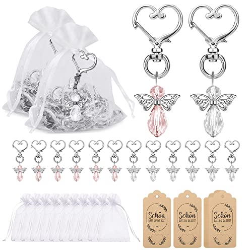 KITRDOOR 30 Stück Schutzengel Anhänger, Schutzengel Gastgeschenke Hochzeit, kardieren Dankeschön Geschenke mit Organza Beutel für Gastgeschenke Taufe Dankeschön Geschenke Kommunion für Gast von KITRDOOR