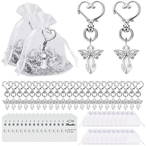 KITRDOOR 30 Stück Schutzengel Anhänger, Schutzengel Gastgeschenke Hochzeit, kardieren Dankeschön Geschenke mit Organza Beutel für Gastgeschenke Taufe Dankeschön Geschenke Kommunion für Gast von KITRDOOR