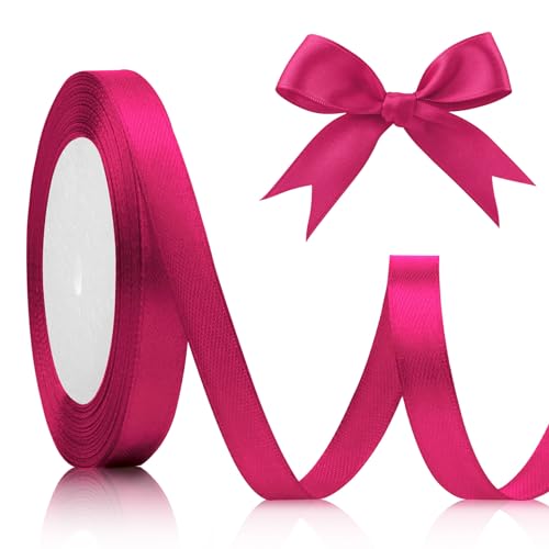 Geschenkband Rosa 10mm, 22meters Schleifenband Rosa Geschenkband Dekoband Rosa Schleifenband Weihnachten Satinband Rosa Stoffband Dirndl Schleife Rosa Dirndl Band zum Schnüren Geschenkband Pink von KIYFXA