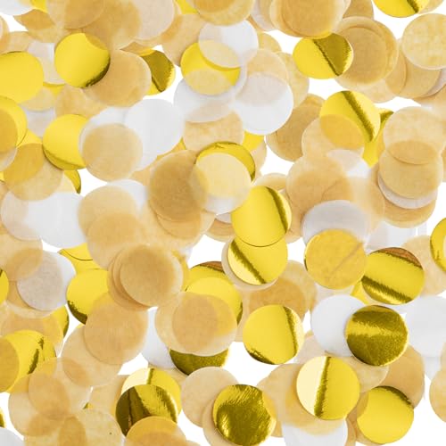 Konfetti Gold,Konfetti Seidenpapier Bunt,50g Stück Konfetti Rund 2.5cm Papier Konfetti,Konfetti Geburtstag,Deko Geburtstag,Konfetti mehrfarbig Hochzeit Valentinstag decorgold weiß braun Hochzeit von KIYFXA