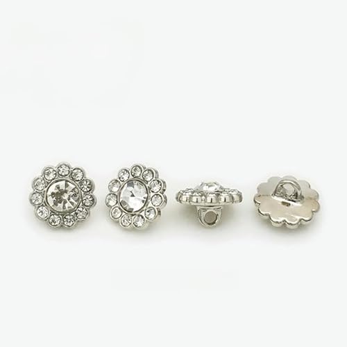 KIZAMI 12mm 10pcs Runde Sonnenblume Strass Schaft Knopf Strass Knöpfe Für Mantel Strass Knöpfe Für Strickjacken von KIZAMI