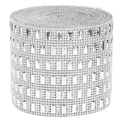 KJAOYU Strass-Netzband, glamouröses Kunststoff-Netzimitat-Strassband, ideal für Hochzeitsdekoration, DIY-Kleidung, 12 cm breit, 1 Yard Länge von KJAOYU