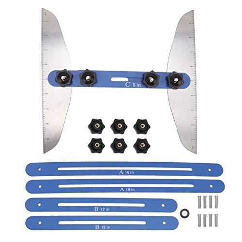Schablonen-Werkzeug für Treppenstufen-Messgeräte, Treppenlehre, Mess-Treppenwerkzeug, Treppenstufen-Messgerät-Set aus Edelstahl – (8 Zoll, 12 Zoll, 16 Zoll) – einfach zu verwenden (KJAOYUmvNKHK-11) von KJAOYU