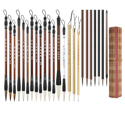 24Pcs Professionelle Chinesische Malerei Pinsel Aquarell Pinsel Für Anfänger Student Erwachsene Antithetical Couplet Schreiben von KJDKNC