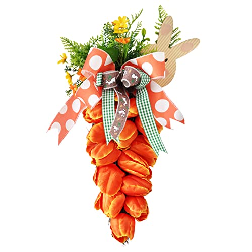 Blumen-Karotten-Kranz-Anhänger zum Aufhängen, Ornament, Seidenblumen-Dekor von KJDKNC
