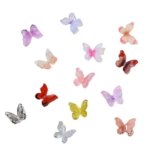 KJDKNC Schmetterlings Charm Nägel Kunst Charm Zubehör Harz Schmetterling Dekor Basteln Ornament Stirnband Anhänger Herstellung 20 Stück von KJDKNC