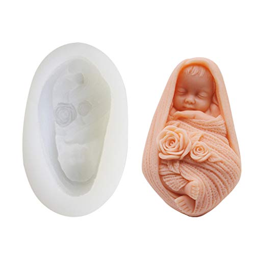 Silikonform für Seife, 3D, schlafendes Baby, für Fondant, Kuchen, Dekoration, Schokolade von KJDKNC