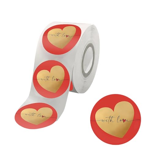 Stück Valentinstag Aufkleber 38 Mm Liebesherz Aufkleber Selbstklebende Verpackungsetiketten Für Umschläge Hüllen Valentinstagskarten von KJDKNC