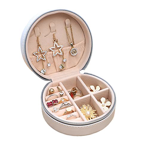 KJFLSE Mini-Schmuck-Reiseetui, kleiner Reise-Schmuck-Organizer, tragbare Schmuckschatulle, Reise-Mini-Aufbewahrungs-Organizer, tragbare Display-Aufbewahrungsbox für Ringe, Ohrringe, Halsketten, von KJFLSE