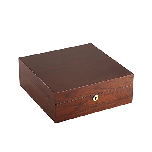 KJFLSE Rustikaler Stil, Schmuckschatulle aus Massivholz für Frauen zur Aufbewahrung und Präsentation von Halsketten, Ringen, Ohrringen, Armbändern, Schmuck-Organizer-Box für Frauen (A) von KJFLSE