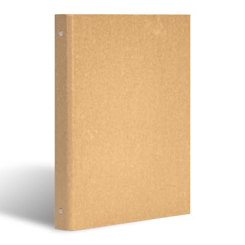 KJG Ringbuch A4 Nachfüllbar Kraftpapier Binder A4 Ordner A4 Ringordner Ordner Kraftpapier Ringbuch Ordner A4 mit 4 Ringe zum Hinzufügen Broschüren-Cover Papiere Lose Blätter für Schule & Büro von KJG