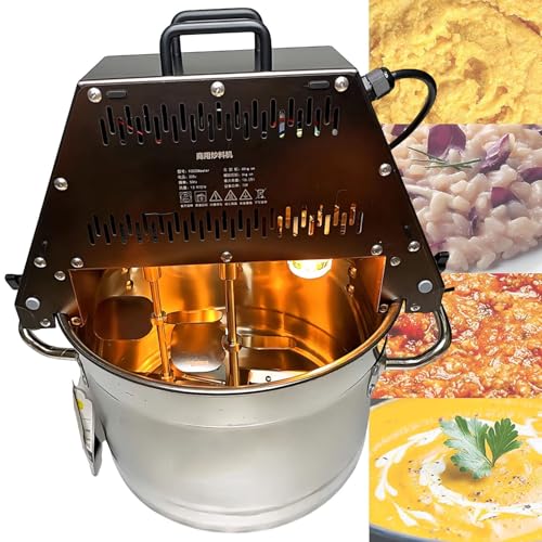 KJHYYPP Automatischer Lebensmittelmixer, Standmixer, 10 l Edelstahl-Füllmaschine, Hot-Pot-Gewürzboden, Suppen-Sauce-Rührer, mit doppeltem Rührpaddel und Zusatzventilator, 220 V (110V) von KJHYYPP