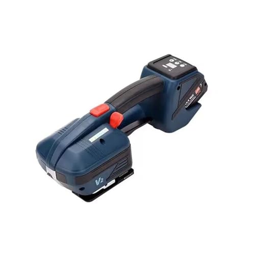 KJHYYPP Hochpräzise Tragbare Elektrische Ballenpresse V2, Elektrische Umreifungsmaschine Für 13–16 Mm PET/PP-Heißschmelzballenpresse Mit Verpackungswerkzeugen (Blue with ONE Battery) von KJHYYPP