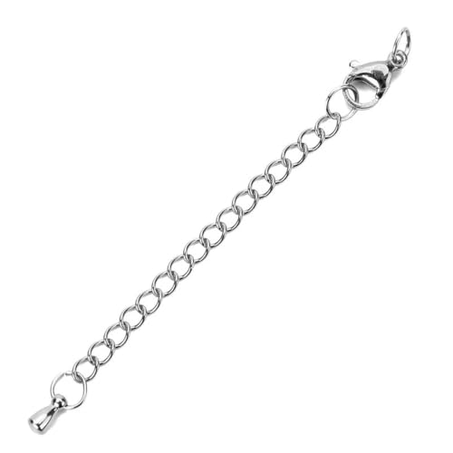 10 stück Edelstahl Verlängerung Extender Schwanz Erweiterte Kette Mit Karabiner Haken Für Diy Armband Halskette Schmuck Machen stahl b von KJJMN