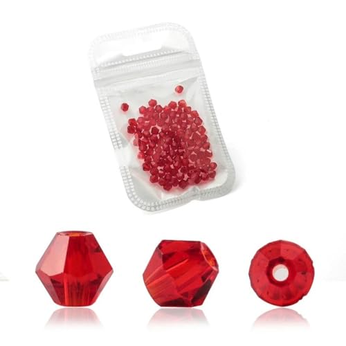 1000 Stück Big Bag bunte Kristallperlen Glasperlen lose Abstandsperlen Armband Schmuckherstellung Zubehör rot 4mm 1000 Stück von KJJMN