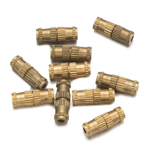 20 Stück 12 x 4 mm Messing-Schraubverschlüsse, Tonnenverschlüsse, Kordel-Endkappen, Schmuck-Endkappen, Verbinder für die Herstellung von Armbändern und Halsketten, Zubehör G von KJJMN