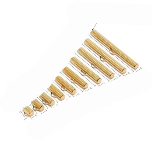 20 Stück Edelstahl-Schiebe-Endverschluss-Röhrchen, Schieber-Endkappen, Crimp-Endrohr für runde Rocailles-Perlen zur DIY-Schmuckherstellung, Gold, 10 mm von KJJMN