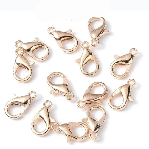 50 stück 6x12mm Legierung Karabiner Verschluss Haken für Schmuck Machen Kette DIY Halskette Armband Verschlüsse Gold von KJJMN