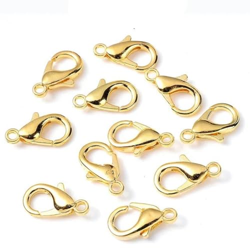 50 stück 6x12mm Legierung Karabiner Verschluss Haken für Schmuck Machen Kette DIY Halskette Armband Verschlüsse Gold von KJJMN