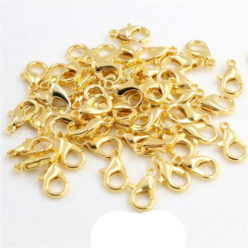 50 stück Vergoldet Mode diy Erkenntnisse Legierung Karabiner Haken machen 10/12/14/16mm 6 farbe Gold 10mm von KJJMN