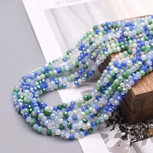 Gemischte Farben 2 mm 3 mm 4 mm Kristallrondellperlen Facettierte Glasperlen Lose Abstandsperlen zur Schmuckherstellung DIY Damenarmband 30 3 mm ca. 120 Stück von KJJMN