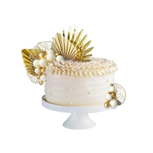 KJLEEN 26 Stück Tortendeko Gold für Hochzeit Geburtstag Kuchen Deko Geburtstag Cake Topper Hochzeit Tortendeko Kugeln für Babyparty Geburtstag Mädchen Jugendweihe Tortendeko von KJLEEN