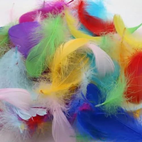 4–8 cm kleiner Schwan, DIY-Farbe, Flatterfeder, Bühnendekoration, schwebender Spritzballon, dunkle Mischung, 100 Stück von KJOLYI