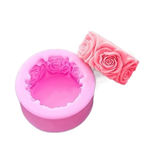 KJUUQBZL Kerzen Gießform Lebensmittelqualität Rose Blume Form Silikon Kerze Form Fondant Formen handgemachte Seife Ton Form Kuchen Backen Hochzeit Geschenk Dekorieren Werkzeuge von KJUUQBZL