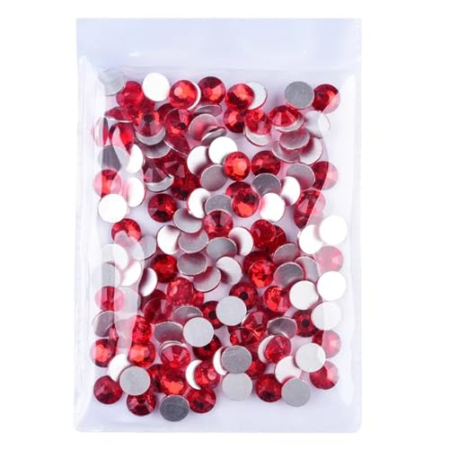 KJUUQBZL Kristall AB Glitzer Strass Glas Nicht Hotfix Strasssteine ​​Flatback Diamant Nail Art Dekorationen(Lt. Siam,SS40-144pcs) von KJUUQBZL