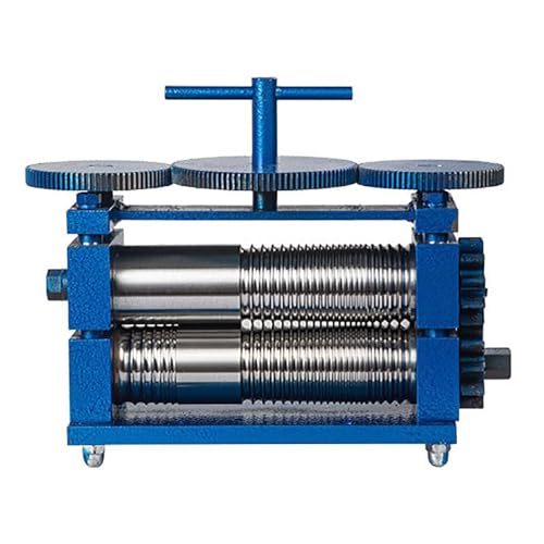 KJZQXYX Schmuckwalzwerk, Edelstahlmaterial, manuelles Kombinationswalzwerk mit Griff, Multi-Gang-Design von KJZQXYX