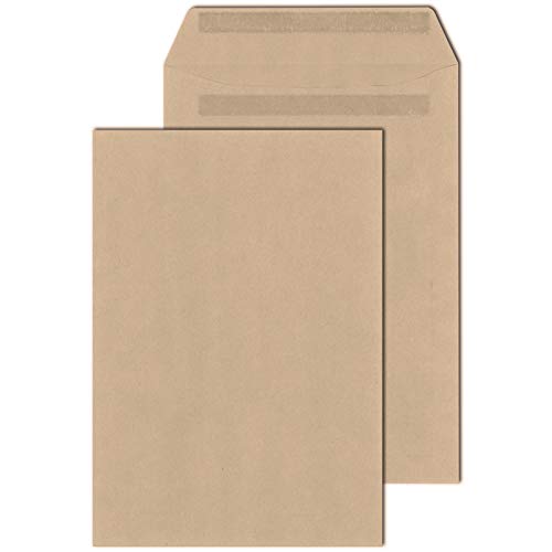 KK Verpackungen® Versandtaschen in DIN B4 | 1000 Stück, 250x353 mm, Selbstklebende Briefumschläge aus 110 g/m² Papier | Kuvert ohne Fenster in Braun von KK Verpackungen