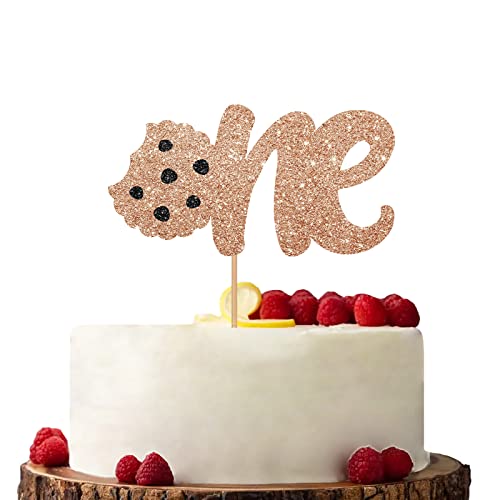 Braun Cookie One Cake Topper Geburtstag Party Kuchen Topper Glitzer Kuchen Dekorationen für Babyparty / Happy 1st Birthday Party von KKAIRA