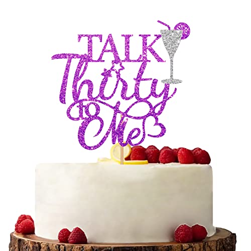 Purple Talk Thirty To Me Cake Topper 30. Geburtstag Party Kuchen Topper Glitzer Kuchen Dekorationen für dreißig dreißig Geburtstag Hochzeit Jahrestag Party von KKAIRA