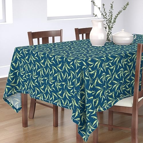 KKDJHfb Australische Flora-Tischdecke, 152,4 x 228,6 cm, Wattle & Gum Teal, Blaugrün und Blaugrün, für Essen/Party/Hochzeit von KKDJHfb