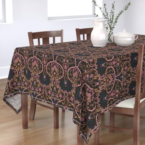 KKDJHfb Botanische Tischdecke, Motiv: Kletterblumen, romantische Rosen, rosa-braun, Gartenranken, für Essen/Party/Hochzeit, 152,4 x 228,6 cm von KKDJHfb