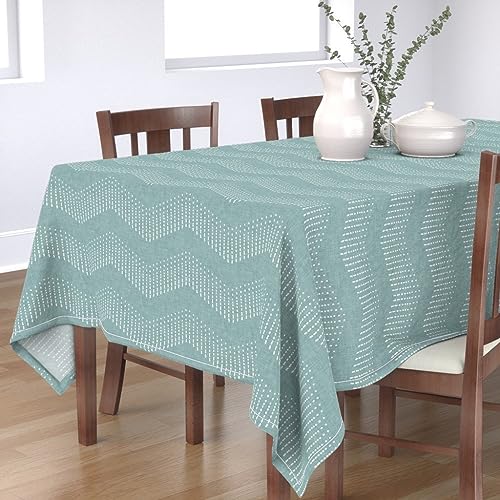 KKDJHfb Chevron-Tischdecke, 152,4 x 228,6 cm, Chevron Dash – Southwestern Boho, gewebte Optik für Essen/Party/Hochzeit von KKDJHfb