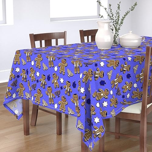 KKDJHfb Festliche Tischdecke, Chanukka-Lebkuchen, Hanukka-Dekoration, Urlaub, Lebkuchen für Essen/Party/Hochzeit, 152,4 x 228,6 cm von KKDJHfb