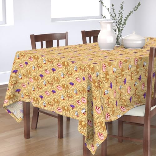 KKDJHfb Frühstückstischdecke, Flapjack-Stapel, Pfannkuchen, Obst, Mahlzeiten, Lebensmittel-Illustration für Essen/Party/Hochzeit, 152,4 x 274,4 cm von KKDJHfb