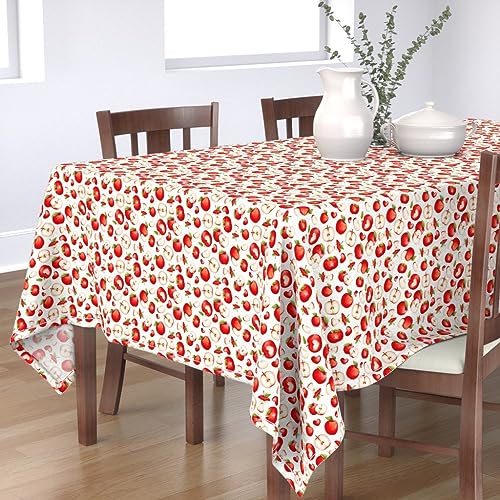 KKDJHfb Herbsternte-Tischdecke, rote Äpfel, Herbstfrüchte, rote Äpfel, Küche, für Essen/Party/Hochzeit, 152,4 x 274,4 cm von KKDJHfb