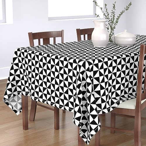 KKDJHfb Tischdecke, Windrad, Party, geometrische Dreiecke, Geo-Windräder, einfarbig, für Essen/Party/Hochzeit, 152 x 308 cm, Schwarz und Weiß von KKDJHfb