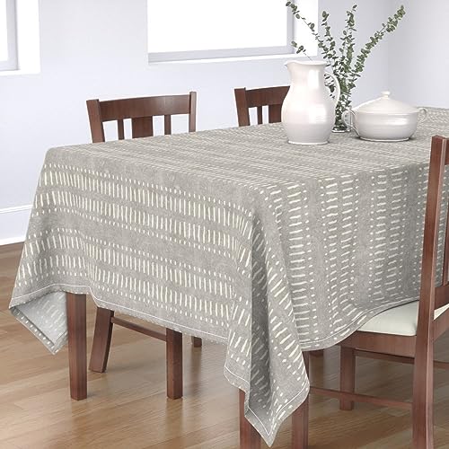 KKDJHfb Tischdecke, gestreift, gewebte Optik, modernes Bauernhaus, für Essen, Party, Hochzeit, 152,4 x 228,6 cm, Erdton von KKDJHfb