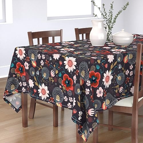 KKDJHfb Tischdecke mit Blumenmuster, Motiv: Pusteblume bei Nacht, Botanischer Garten, stimmungsvolle Natur, Kinderzimmer für Essen/Party/Hochzeit, 152,4 x 228,6 cm von KKDJHfb