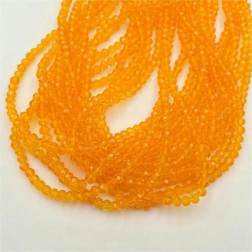 2/3/4/6/8 mm Rondelle facettierte Kristallglasperlen, lose Abstandsperlen zur Schmuckherstellung, DIY-Zubehör, orange, 2 mm von KKOGF