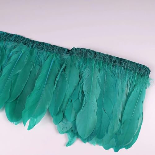 Besatzband, 2 Yards/Stück, zum Nähen, Basteln, Federn in Kleidern, Röcken, Wanddekorationen für Partykleidung, 41 Seeblau, 2 Yards von KKOGF