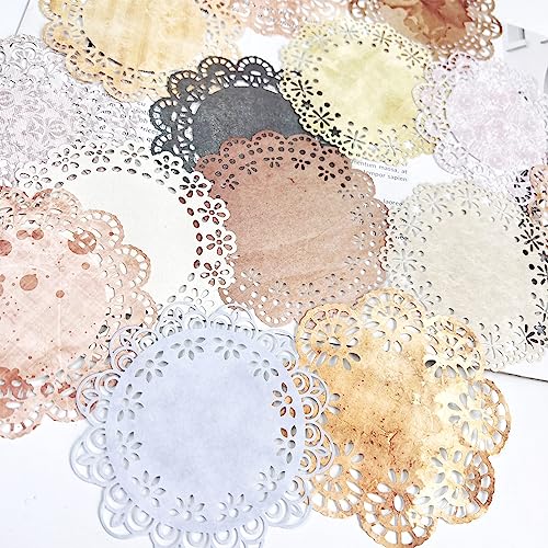 60 Stück Vintage Spitze Scrapbook Papier Ästhetische dekorative Papiere Scrapbooking Supplies Kit für DIY Journal Journaling Bullet Planer Junk Art Collage Cottagecore Album Rahmen von KKONHII