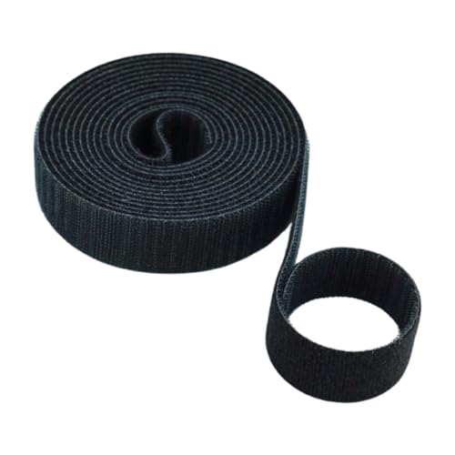 KLEBASTO Klettband beidseitig | Klett kabelbinder | Klettband Back to Back mit hoher Verschlusskraft | doppelseitiges klettband zum Fixieren,Bündeln (Schwarz, 10mm x 25m) von KLEBASTO