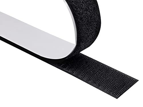 KLEBASTO Klettband selbstklebend | extra stark | Klettband zum Kleben | Set Hakenband & Flauschband | Profi Qualität (Schwarz, 10mm x 25 m) von KLEBASTO