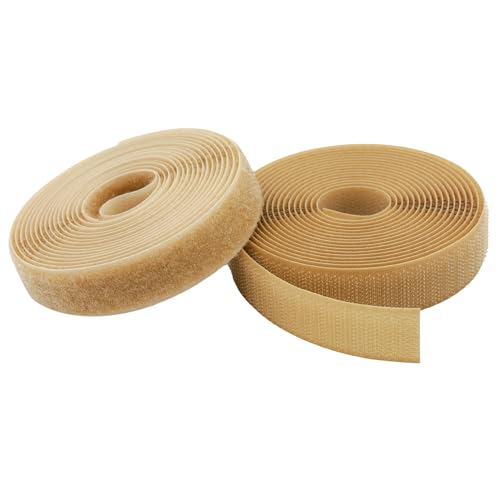 KLEBASTO Klettband zum nähen | SET Hakenband und Flauschband | Klettverschluss zum nähen | Hohe Verschlusskraft (Beige, 20mm x 3 m) von KLEBASTO