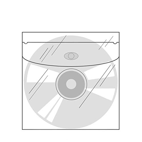 CD-Taschen mit Klappe selbstklebend | Transparent | Quadratisch | 20 oder 100 Stück | CD-Hüllen zum Einkleben | Selbstklebende Hüllen für CD, DVD, Blu-ray / 100 Stück von KLEBESHOP24